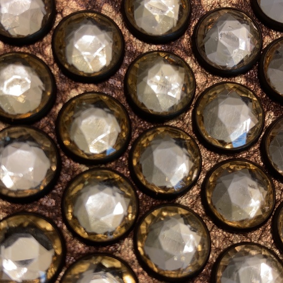 Betsey Johnson rhinestone clutch in gold gently used - Picture 8 of 9